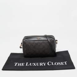 Coach Brown/Black Signature Coated Canvas and Leather Bennett Crossbody Bag