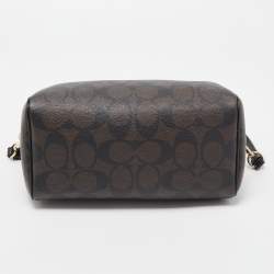 Coach Brown/Black Signature Coated Canvas and Leather Bennett Crossbody Bag