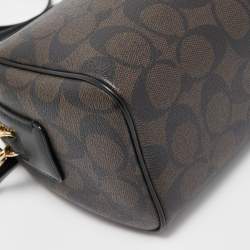 Coach Brown/Black Signature Coated Canvas and Leather Bennett Crossbody Bag