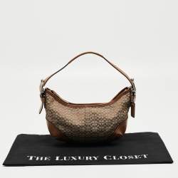 Coach Beige/Brown Signature Canvas and Leather Soho Hobo