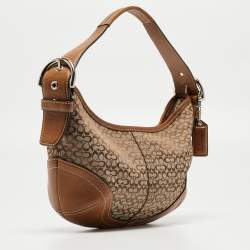 Coach Beige/Brown Signature Canvas and Leather Soho Hobo