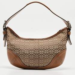 Coach Beige/Brown Signature Canvas and Leather Soho Hobo