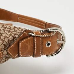 Coach Beige/Brown Signature Canvas and Leather Soho Hobo