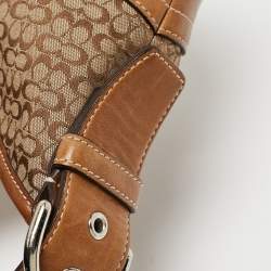 Coach Beige/Brown Signature Canvas and Leather Soho Hobo