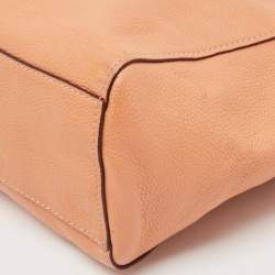 Coach Peach Leather Turnlock Chain Tote
