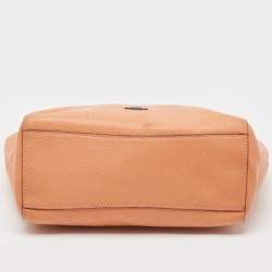Coach Peach Leather Turnlock Chain Tote