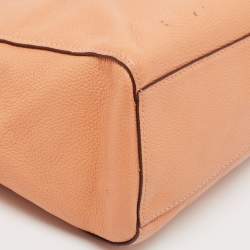 Coach Peach Leather Turnlock Chain Tote