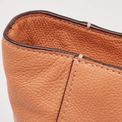 Coach Peach Leather Turnlock Chain Tote