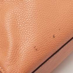Coach Peach Leather Turnlock Chain Tote