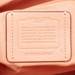 Coach Peach Leather Turnlock Chain Tote
