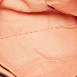 Coach Peach Leather Turnlock Chain Tote