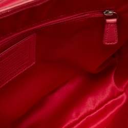 Pre Owned Coach Coral Pink Leather Poppy Flap Shoulder Bag