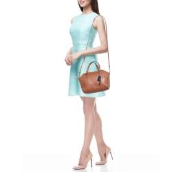 Pre Owned Coach Brown Leather Zip Carryall Satchel