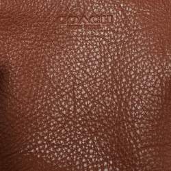 Pre Owned Coach Brown Leather Zip Carryall Satchel