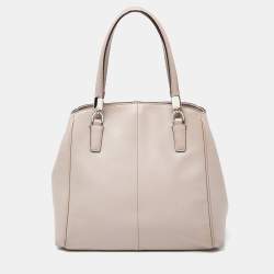 Pre Owned Coach Beige Leather Minetta Satchel