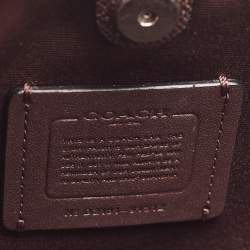 Pre Owned Coach Beige/Green Signature Coated Canvas and Leather Town Bucket Bag