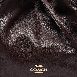 Pre Owned Coach Dark Burgundy Leather Edie Satchel