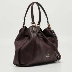 Pre Owned Coach Dark Burgundy Leather Edie Satchel