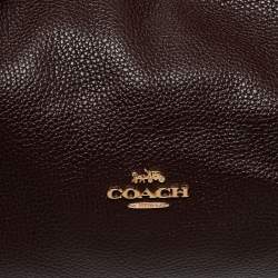 Pre Owned Coach Dark Burgundy Leather Edie Satchel