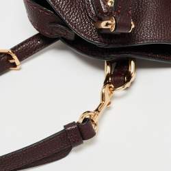 Pre Owned Coach Dark Burgundy Leather Edie Satchel