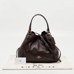 Pre Owned Coach Dark Burgundy Leather Edie Satchel