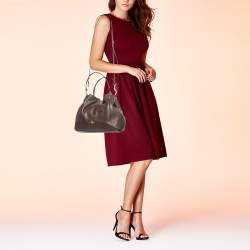 Pre Owned Coach Dark Burgundy Leather Edie Satchel