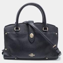 Coach Black Leather Mercer 24 Satchel