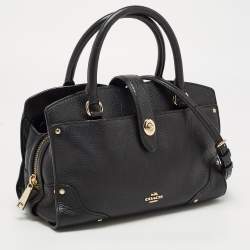 Coach Black Leather Mercer 24 Satchel