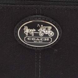 Coach Black Signature Canvas Zip Skinny ID Case