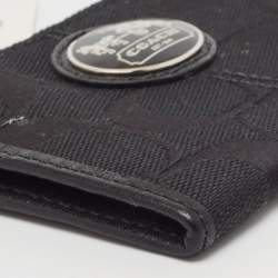 Coach Black Signature Canvas Zip Skinny ID Case