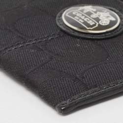 Coach Black Signature Canvas Zip Skinny ID Case