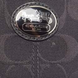 Coach Black Signature Canvas Zip Skinny ID Case