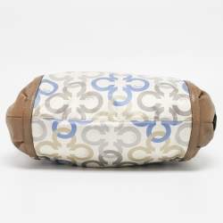 Coach Multicolor Signature Satin and Leather Hobo