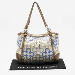Coach Multicolor Signature Satin and Leather Hobo