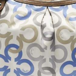 Coach Multicolor Signature Satin and Leather Hobo