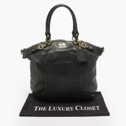 Pre Owned Coach Black Leather Sophia Madison Tote