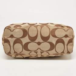 Coach Brown/Beige Signature Canvas and Leather Chain Tote