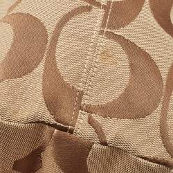 Coach Brown/Beige Signature Canvas and Leather Chain Tote