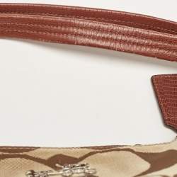 Coach Brown/Beige Signature Canvas and Leather Chain Tote