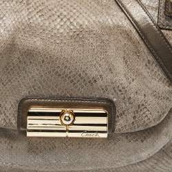 Coach Grey Python Embossed Leather and Leather Kristin Hobo