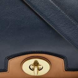 Pre Owned Coach Multicolour Leather Turnlock Flap Crossbody Bag