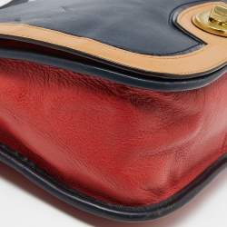 Pre Owned Coach Multicolour Leather Turnlock Flap Crossbody Bag