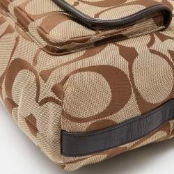 Pre Owned Coach Beige/Brown Signature Canvas and Leather Courtenay Crossbody Bag
