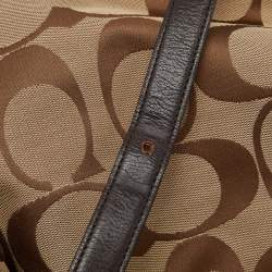 Pre Owned Coach Beige/Brown Signature Canvas and Leather Courtenay Crossbody Bag