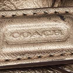 Coach Metallic Leather Zip Wristlet Clutch