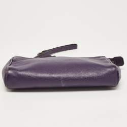 Coach Purple Leather Wristlet Clutch