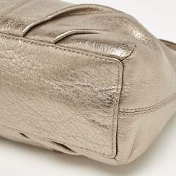 Coach Metallic Bronze Leather Baguette Bag
