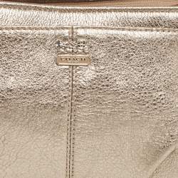 Coach Metallic Bronze Leather Baguette Bag