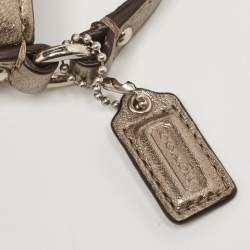 Coach Metallic Bronze Leather Baguette Bag