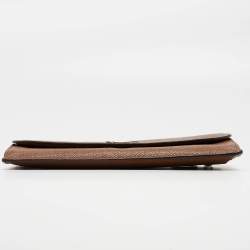 Pre Owned Coach Brown Leather Flap Continental Wallet